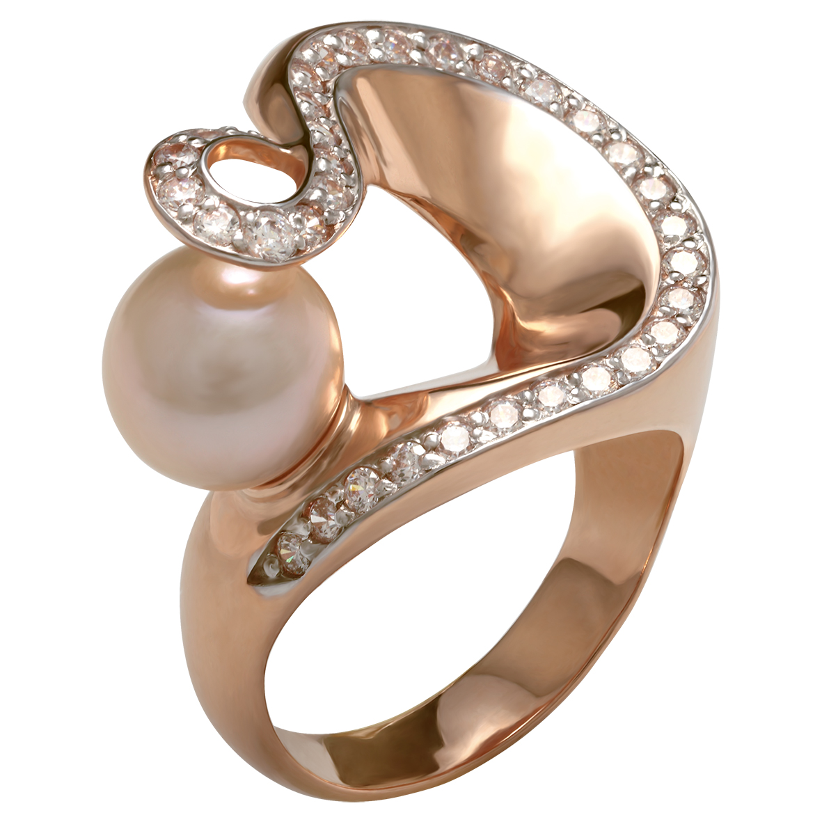 

Золотое кольцо с жемчугом и фианитами Tango Jewellery Company 320789 размер 18.5