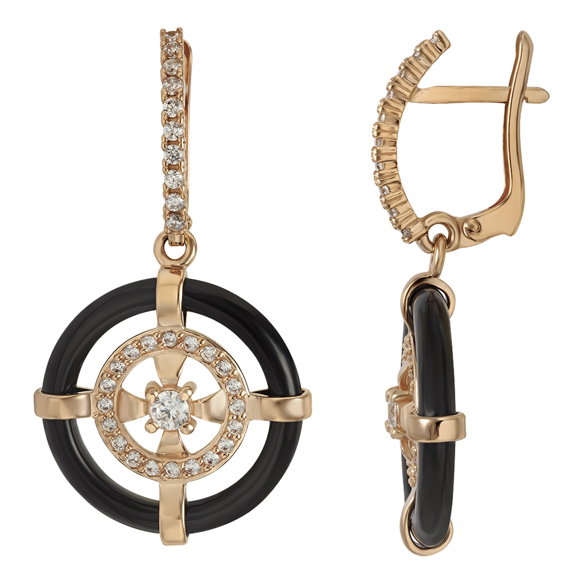 

Золотые серьги с агатом и фианитами Tango Jewellery Company 459295