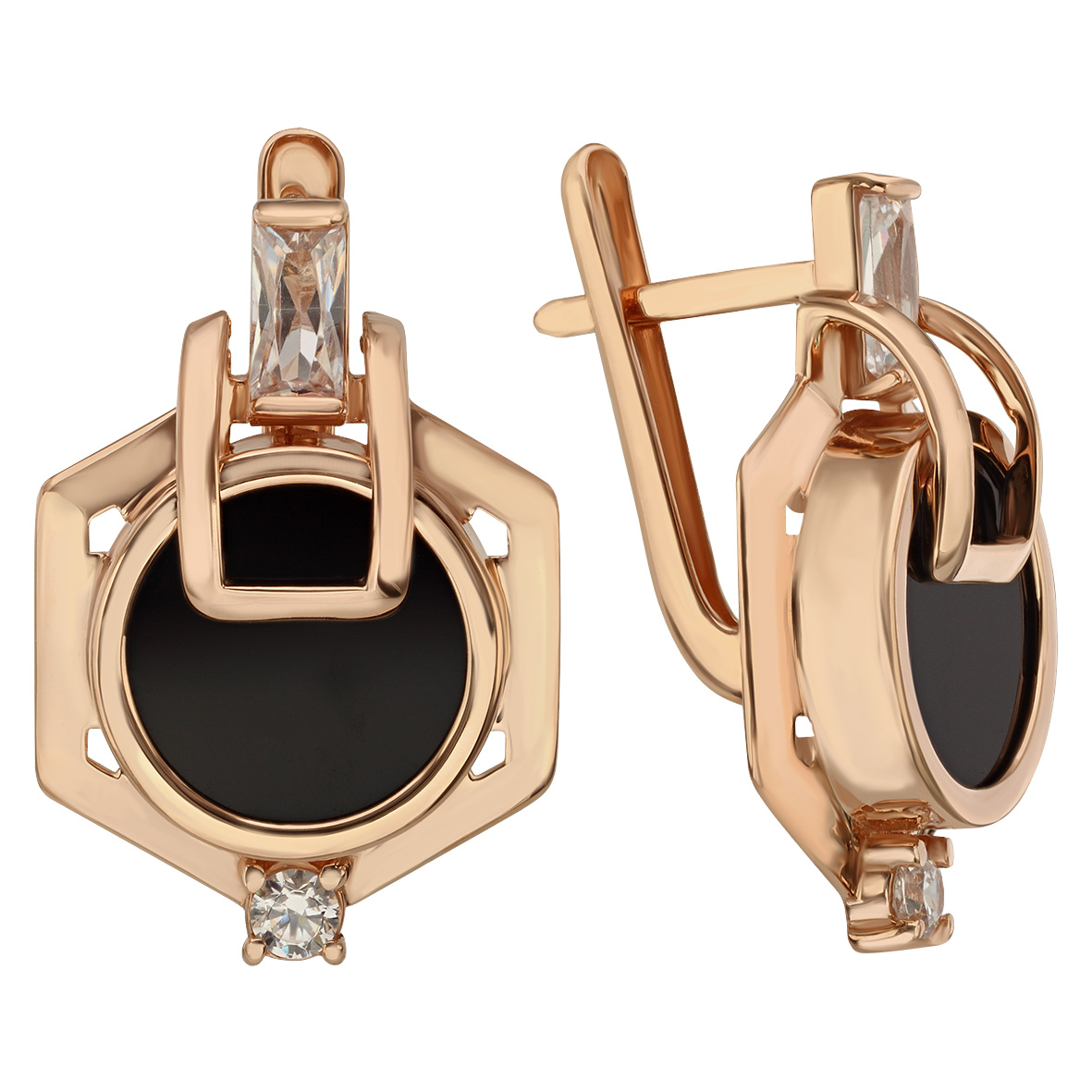 

Золотые серьги с агатом / перламутром и фианитами Tango Jewellery Company 449727