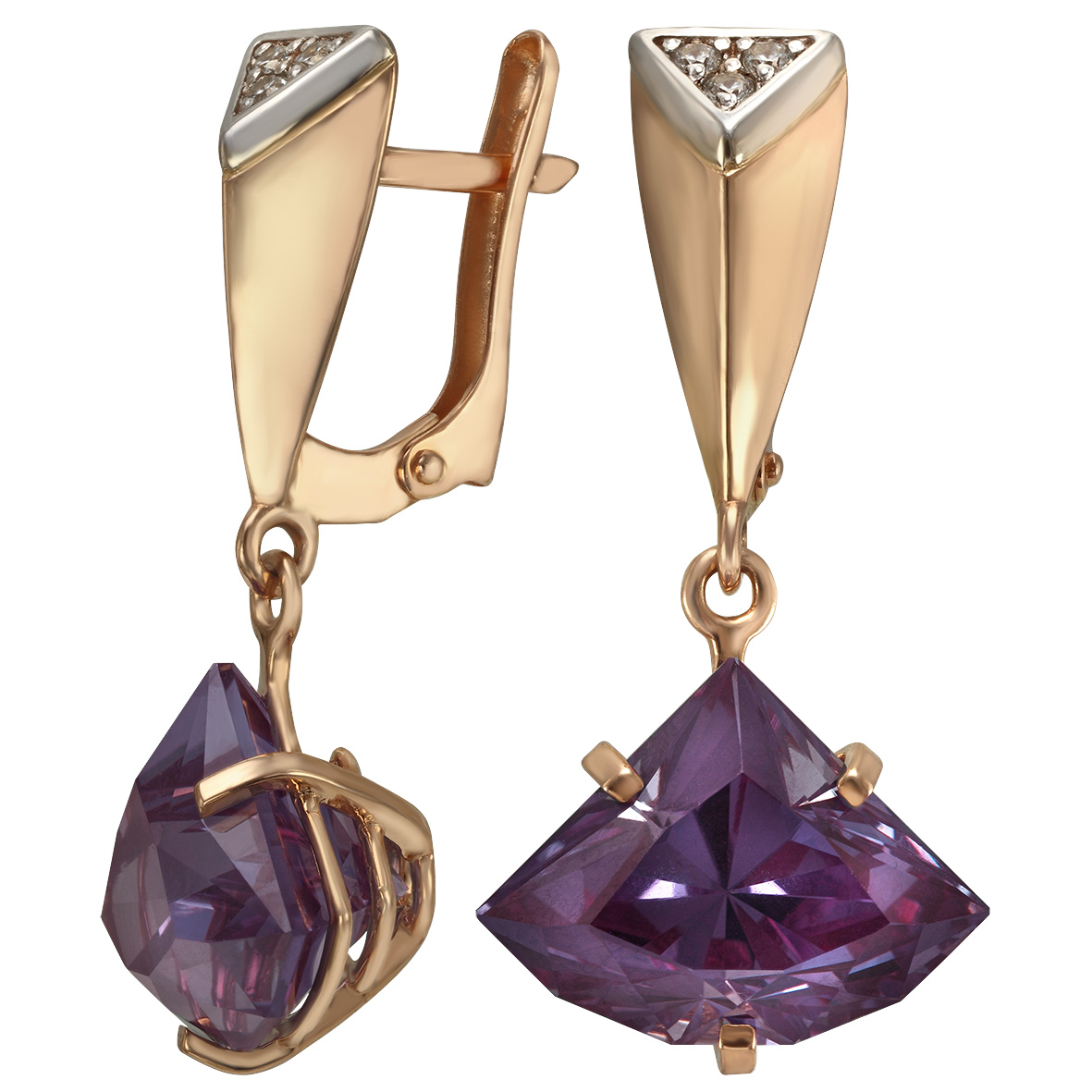 

Золотые серьги с александритами и фианитами Tango Jewellery Company 4527355