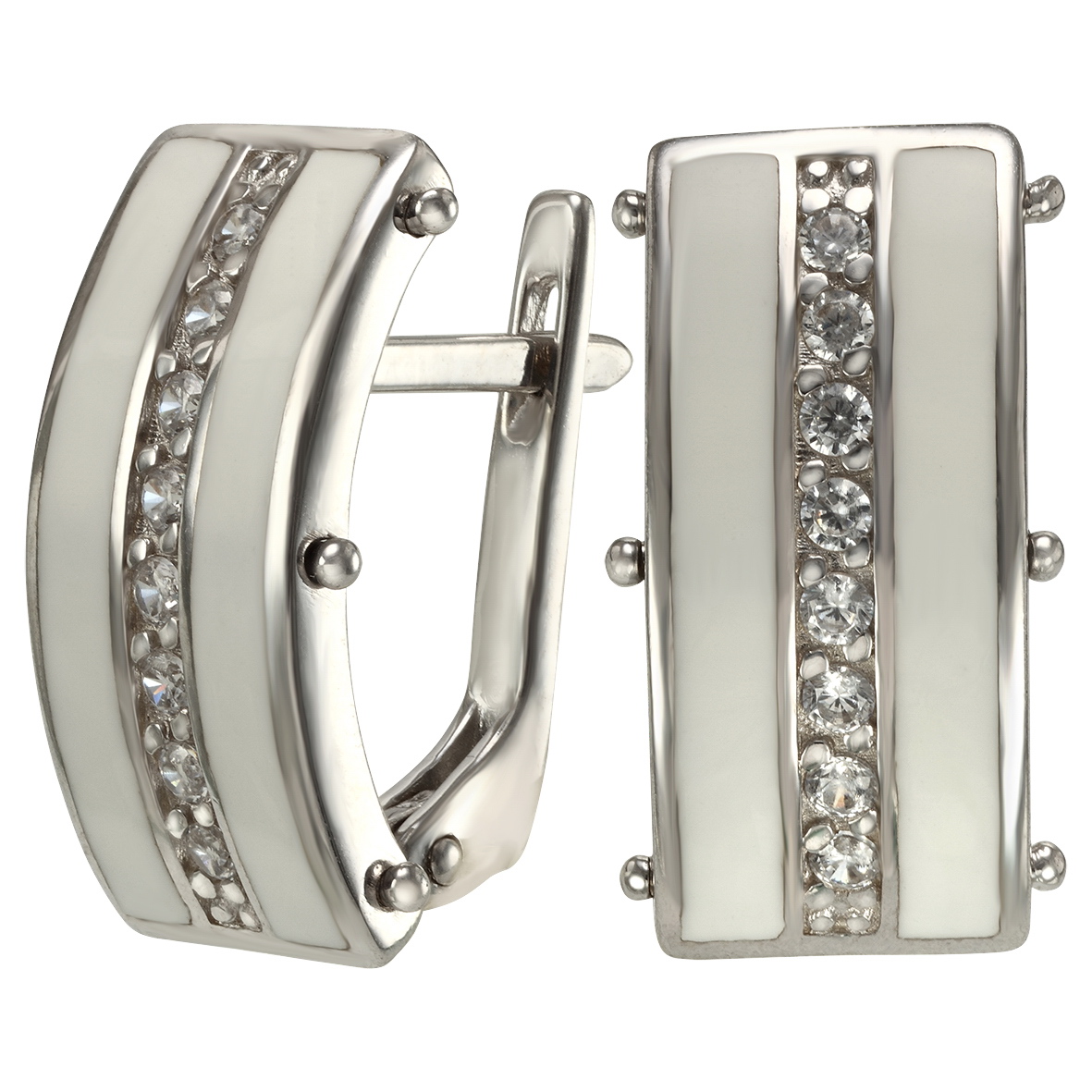 

Серебряные серьги с фианитами и эмалью Tango Jewellery Company 420023А