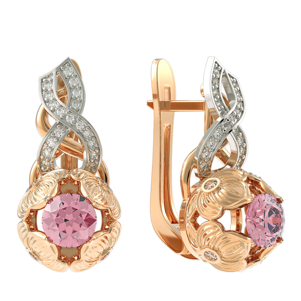 

Золотые серьги с нанокристаллом и фианитами Tango Jewellery Company 430897