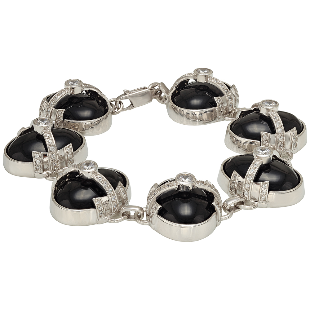 

Серебряный браслет с агатом и фианитами Tango Jewellery Company 849025С размер 190