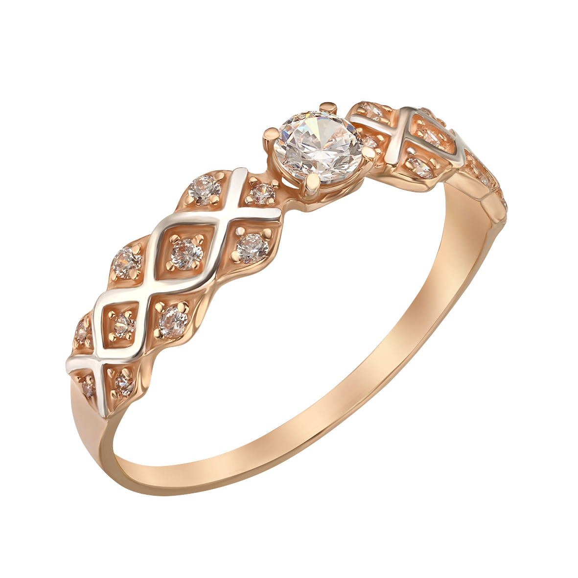 

Золотое кольцо с фианитами Tango Jewellery Company 380588 размер 17