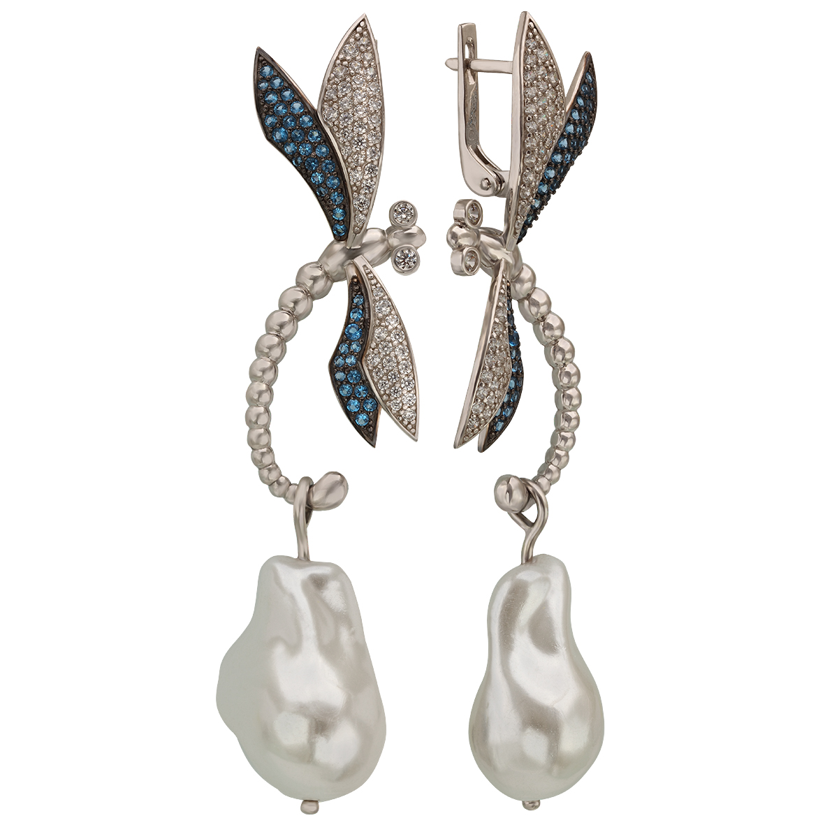 

Серебряные серьги с имитацией жемчуга и фианитами Tango Jewellery Company 420425С