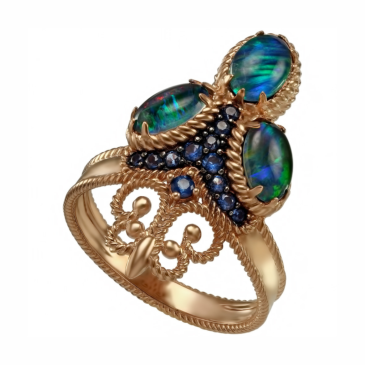 

Золотое кольцо с опалами и нанокристаллами Tango Jewellery Company 3723740 размер 17