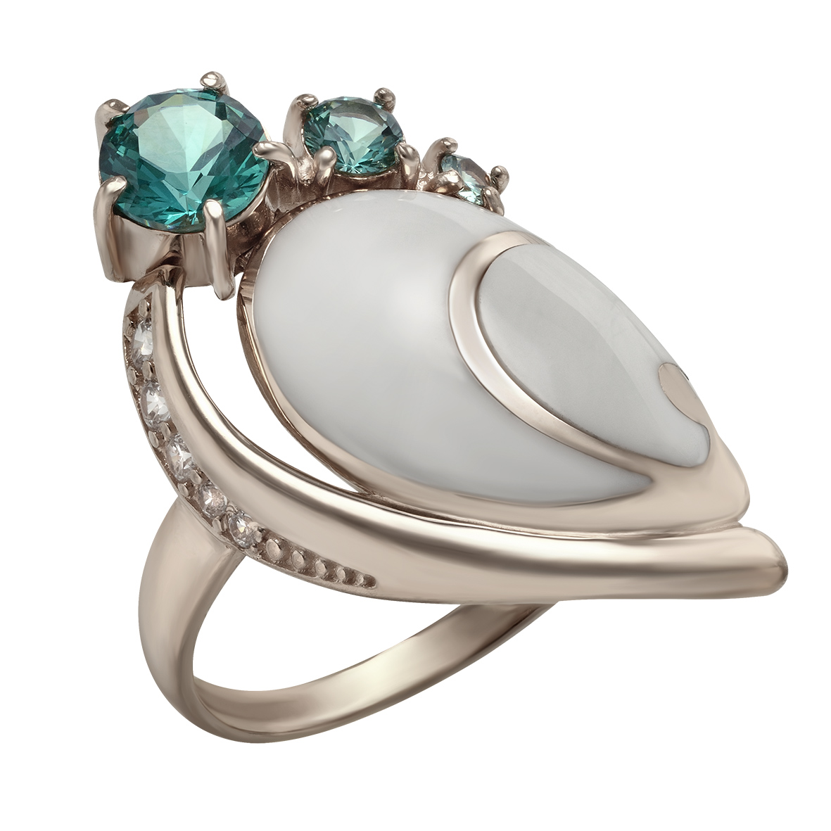 

Серебряное кольцо с фианитами и эмалью Tango Jewellery Company 330682А размер 16.5