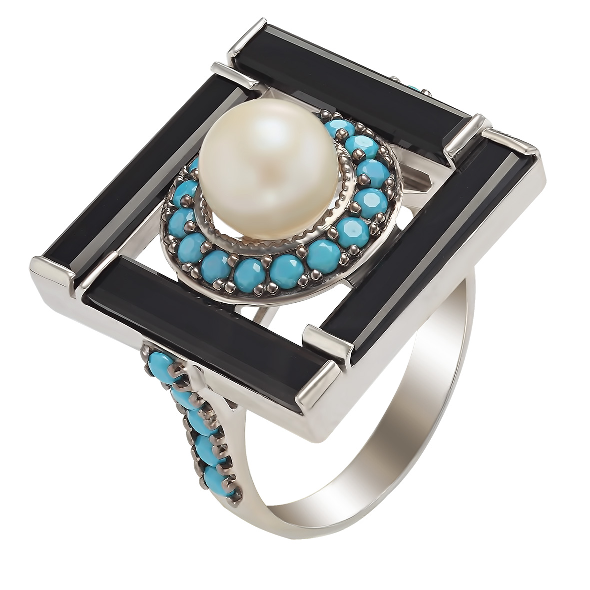 

Серебряное кольцо с агатом, жемчугом и нанокристаллами Tango Jewellery Company 369547С размер 20