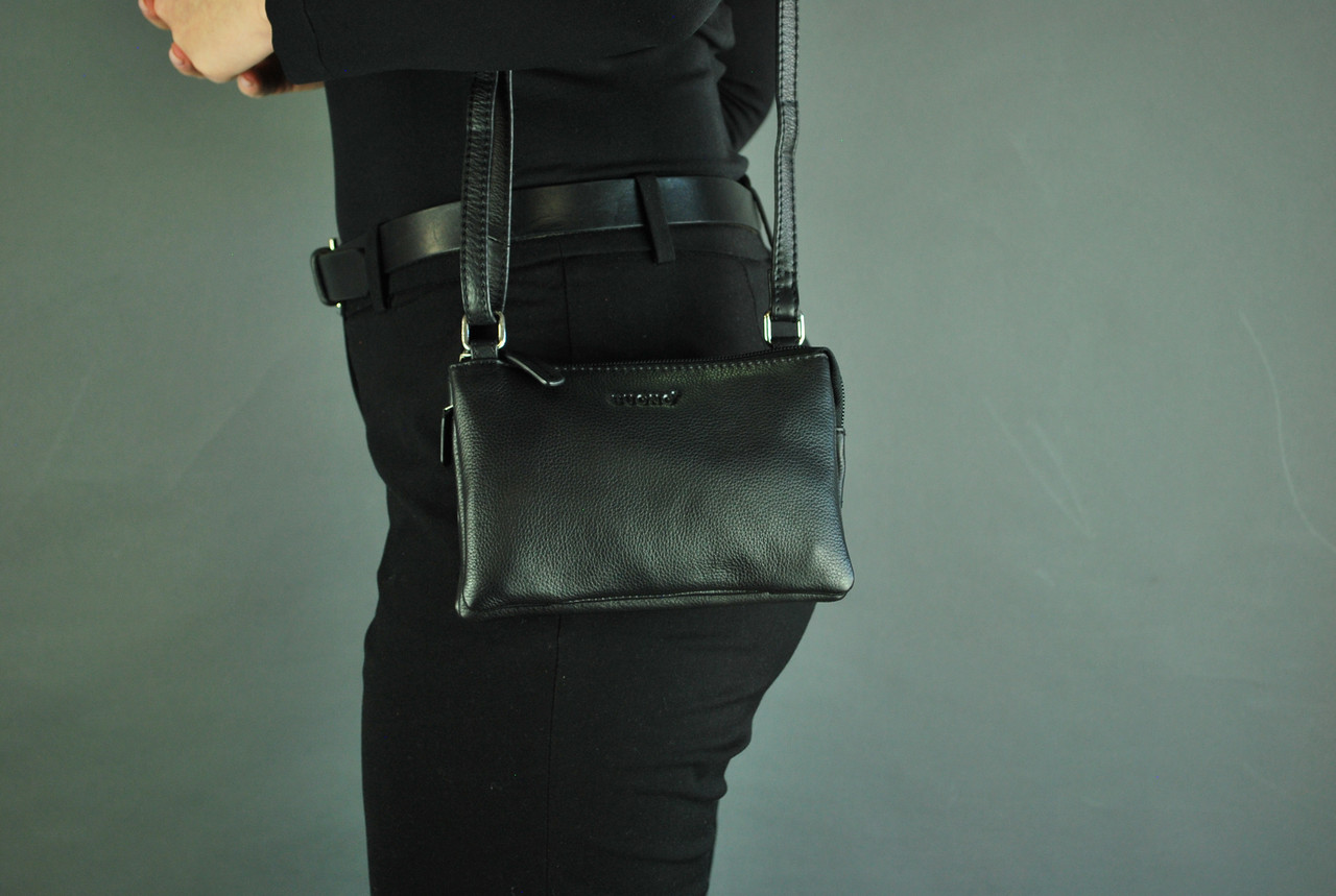 

Женская кожаная сумка cross-body Buono (08-10982 black)