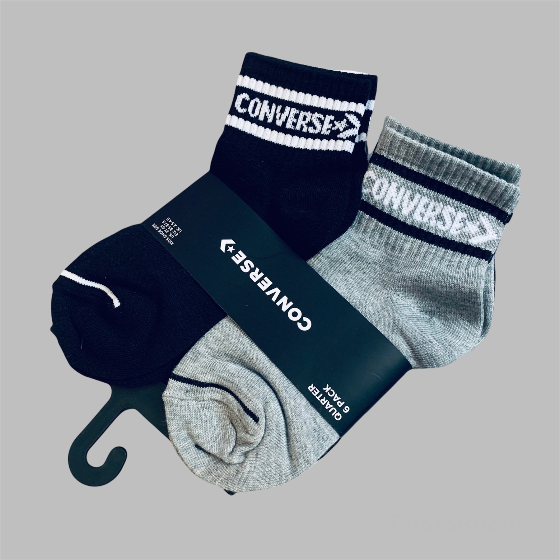 

Набор носков Converse - 7/9 лет 6 пар Чорный/белый/серый, Набор носков Converse 35-37 7/9 лет 6 пар Чорный/белый/серый