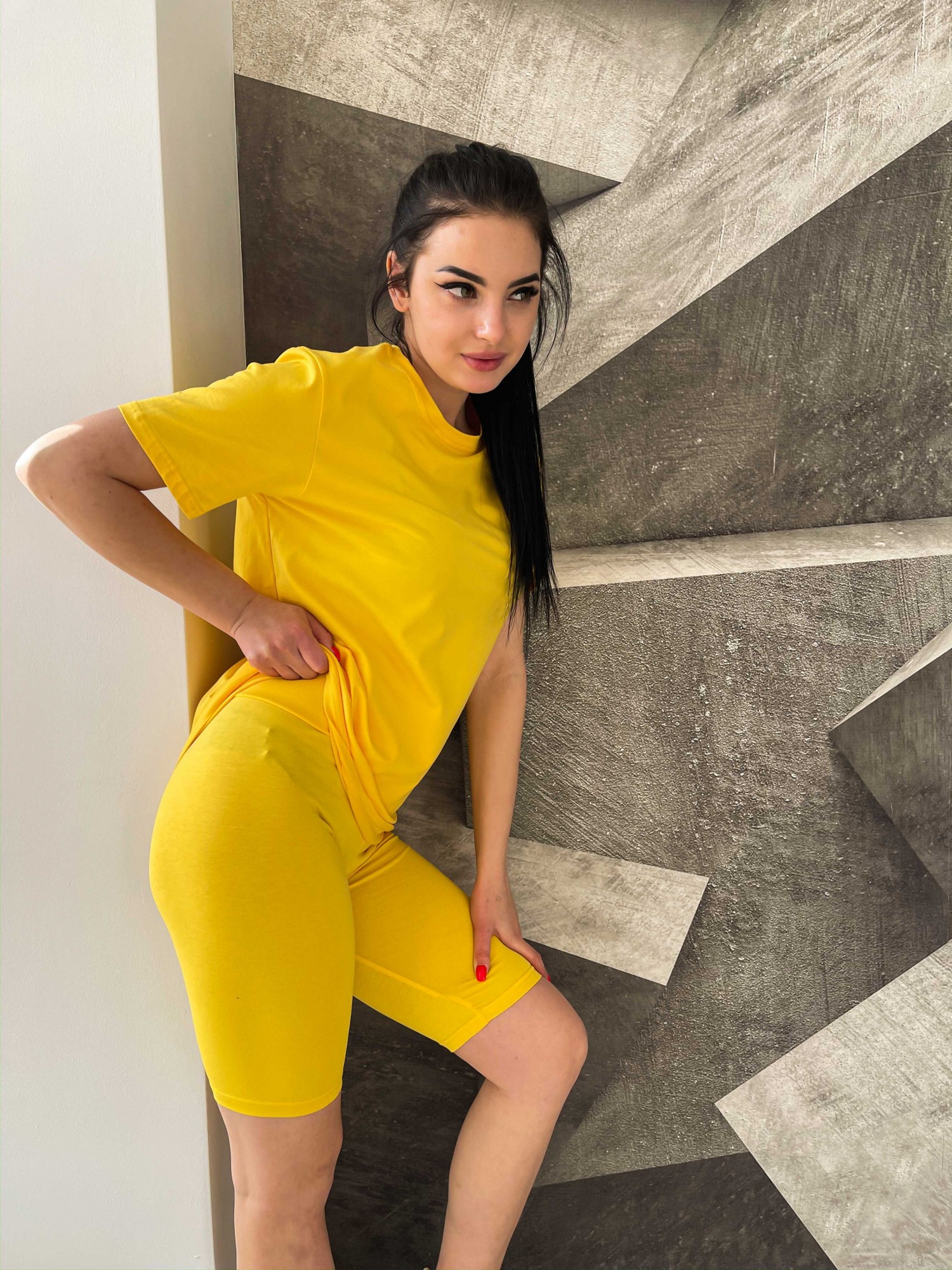 

Костюм Baysho футболка с велосипедками Кулирка Желтый S (bk1401-500/bk0201-500)