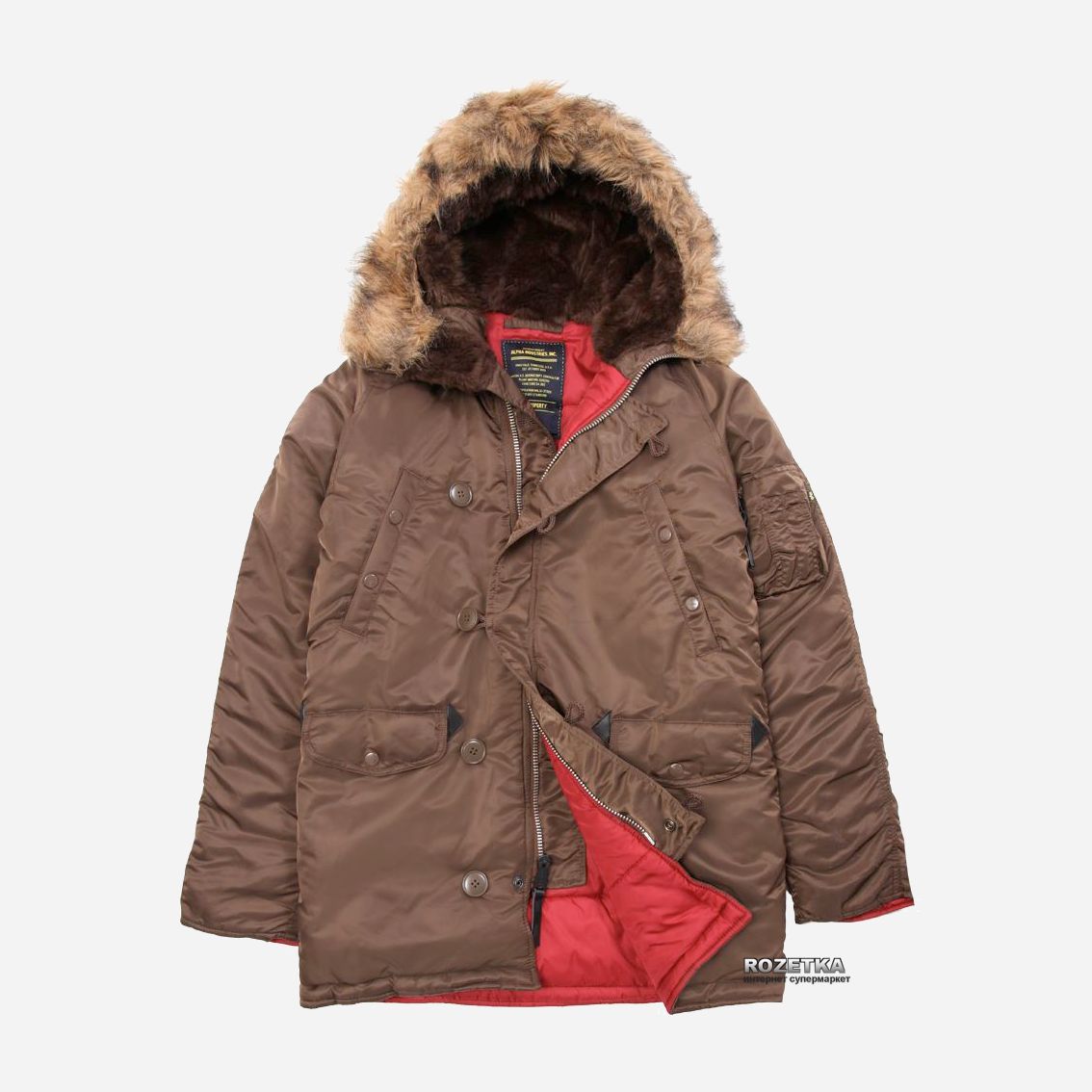 

Парка Alpha Industries Slim Fit N-3B Parka  Brown/Red, Парка Alpha Industries Slim Fit N-3B Parka 4XL Brown/Red