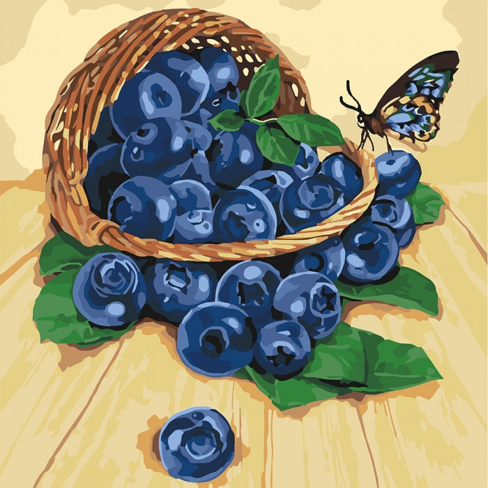 

Картина по номерам. Черника в корзине 40*40см KHO5556