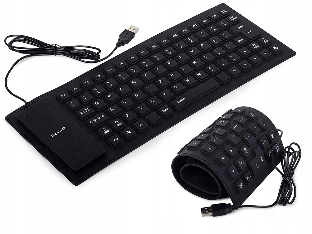 

Силиконовая USB - клавиатура черная Respect (574)