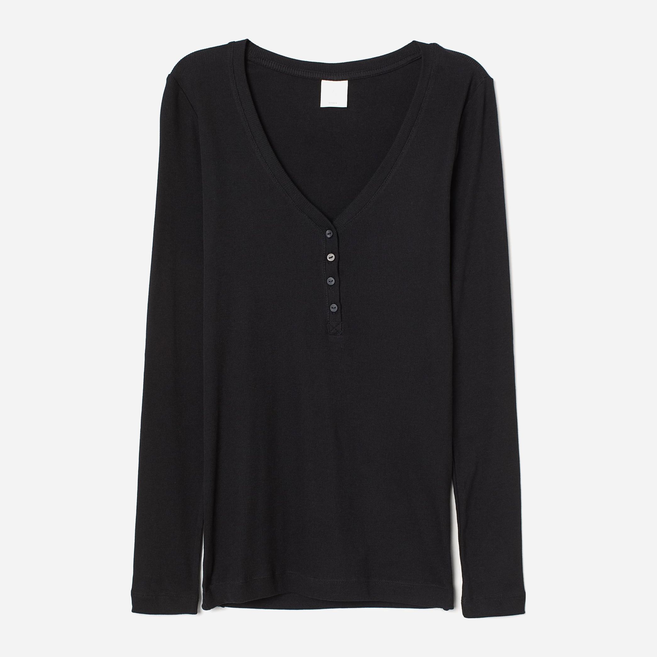 

Лонгслив H&M 1802-8195202 M Черный