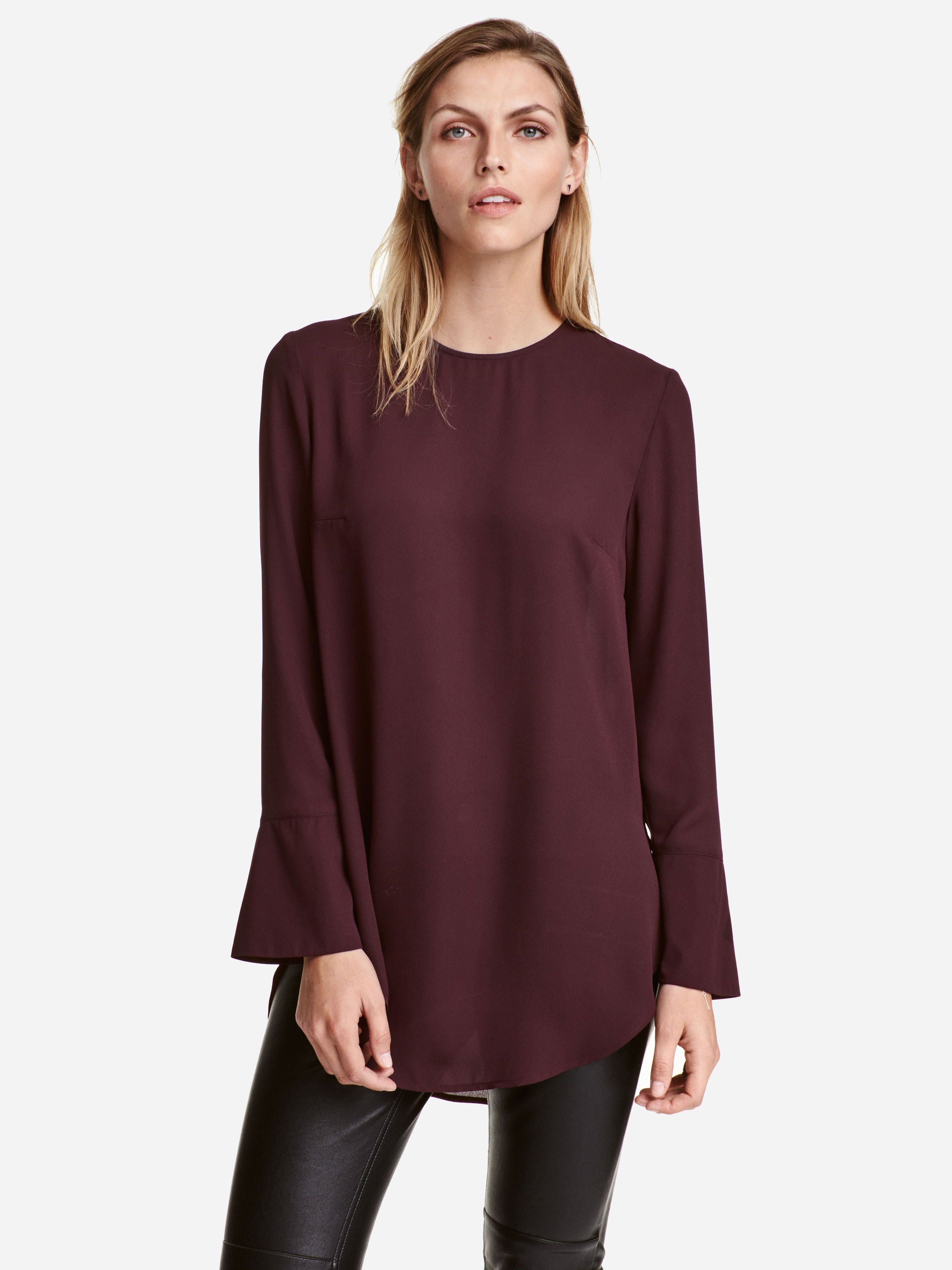 

Блузка H&M 4212494  Бордовая, Блузка H&M 4212494 40 Бордовая