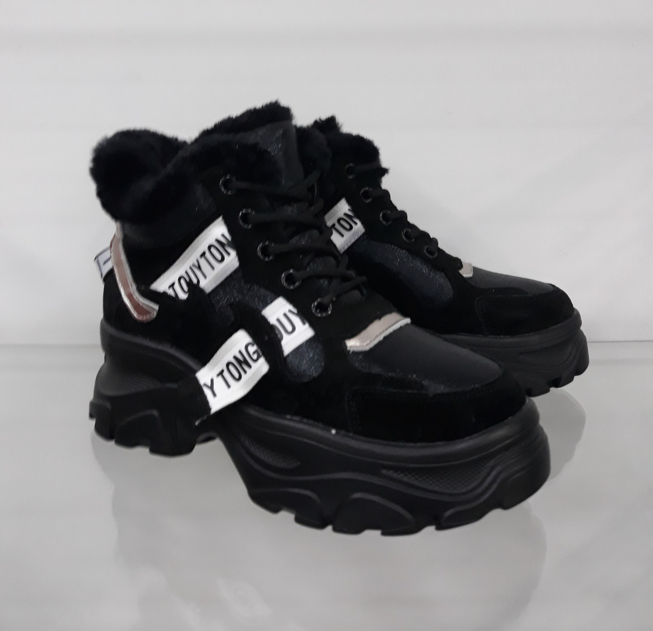 

Кроссовки яркие зимние на толстой подошве Allshoes 103-2828-16 36 черные