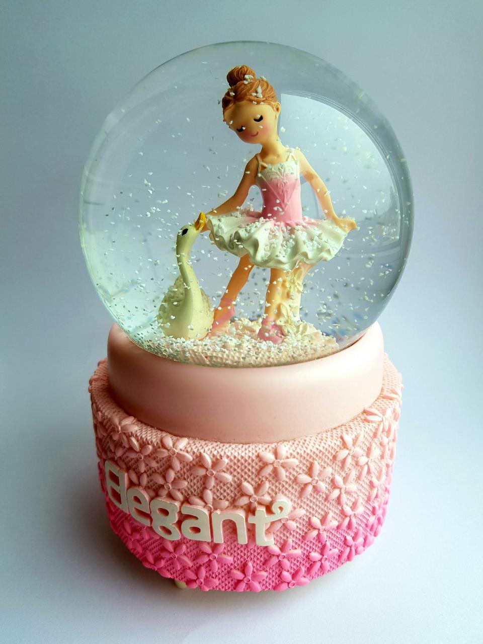 

Снежный музыкальный шар c автоснегом и подсветкой Elegant ballerina №2 10х15 см