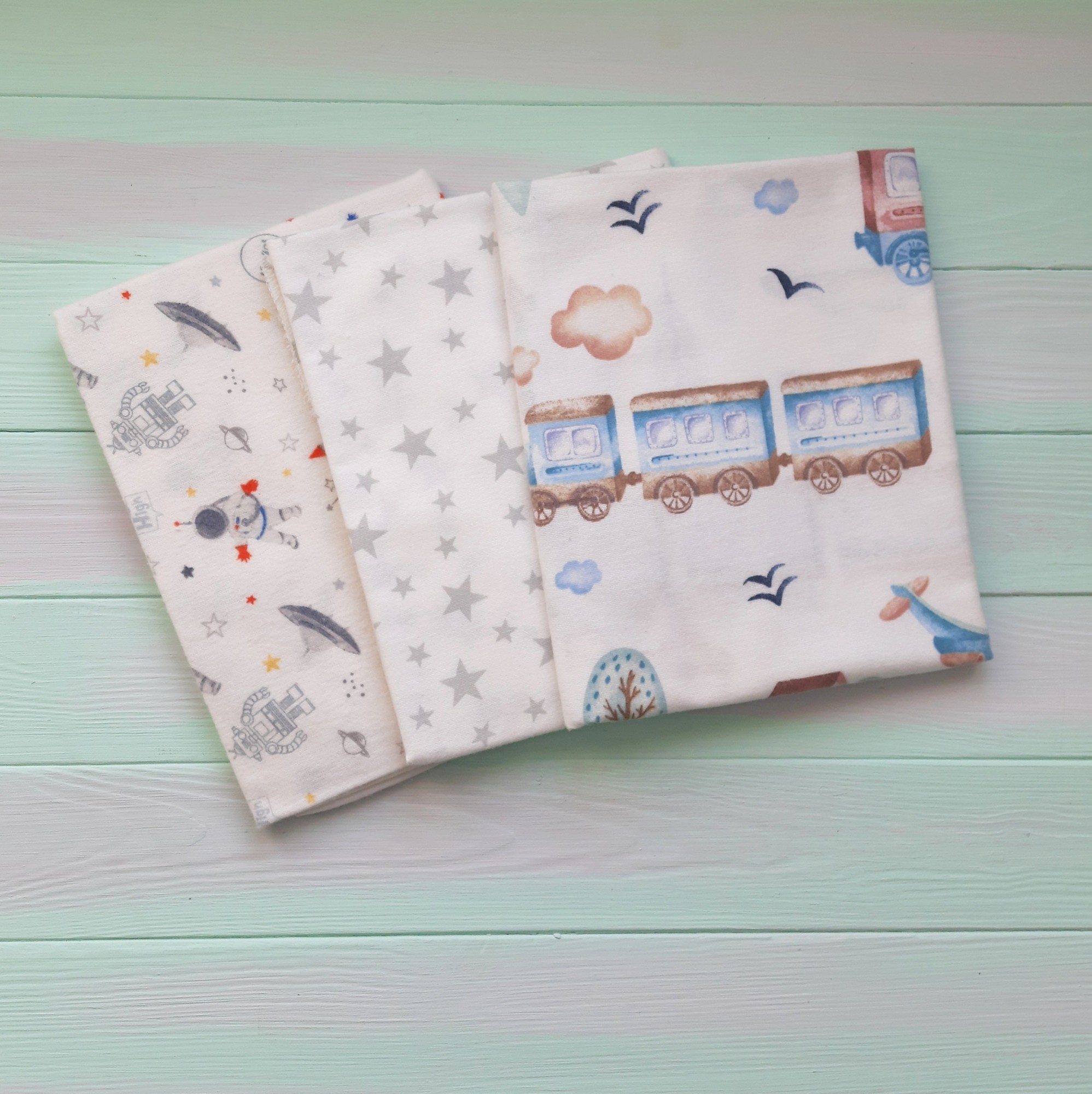 

Набор пеленок 3 шт фланель Baby Textile 80х100 см 166723649