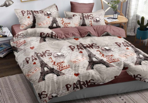 

Полуторное постельное белье Бязь Gold - I love Paris