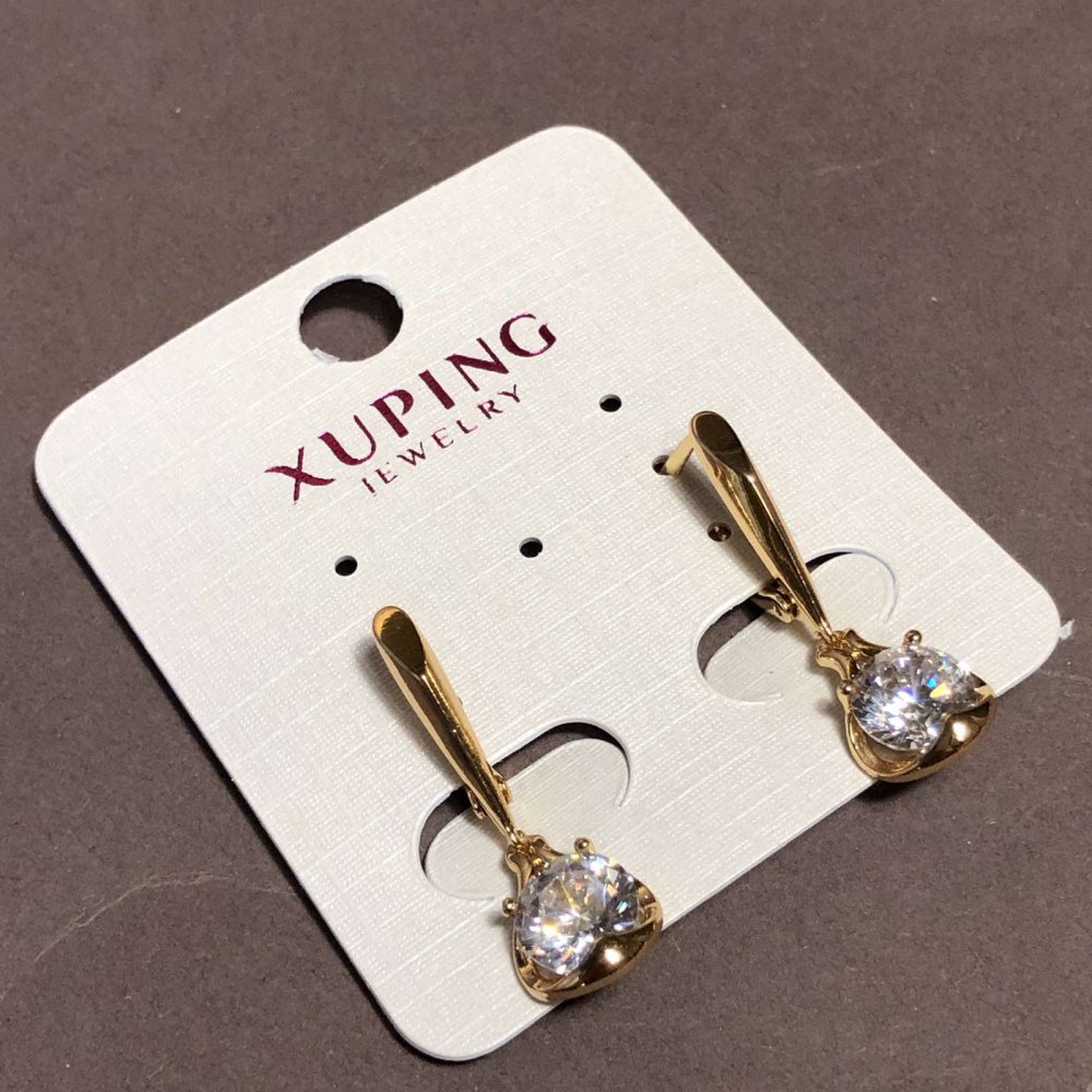 

Серьги Xuping Позолота с белыми камнями, длина 14мм+-, ida21874