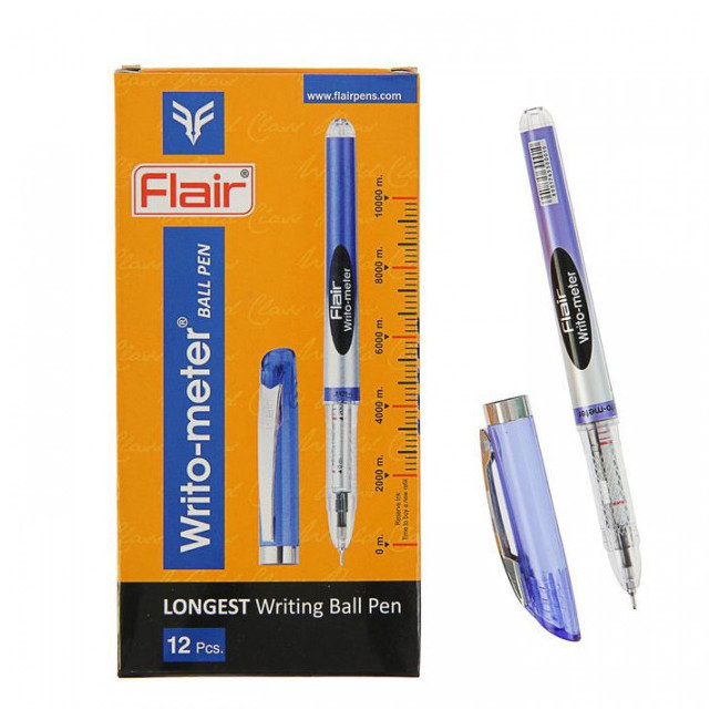 

Ручка шариковая Flair Writometer 12 шт ball 0,5мм 743-R цвет синий