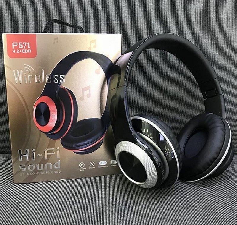 

Беспроводные наушники Wireless P571, Bluetooth наушники, проводные наушники с FM радио и картой памяти