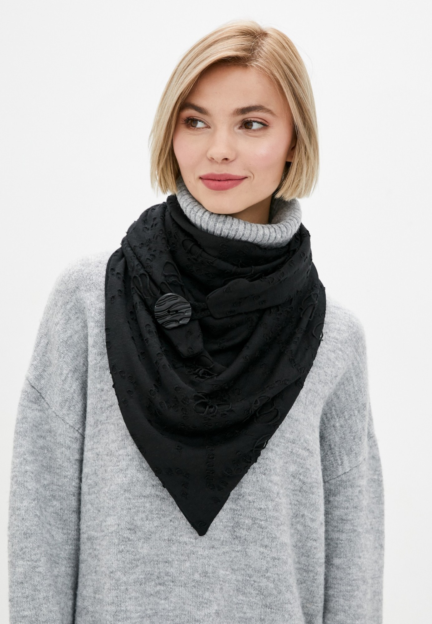 

Шарф "Эдинбург" большой трендовый от MyScarf теплый черный женский