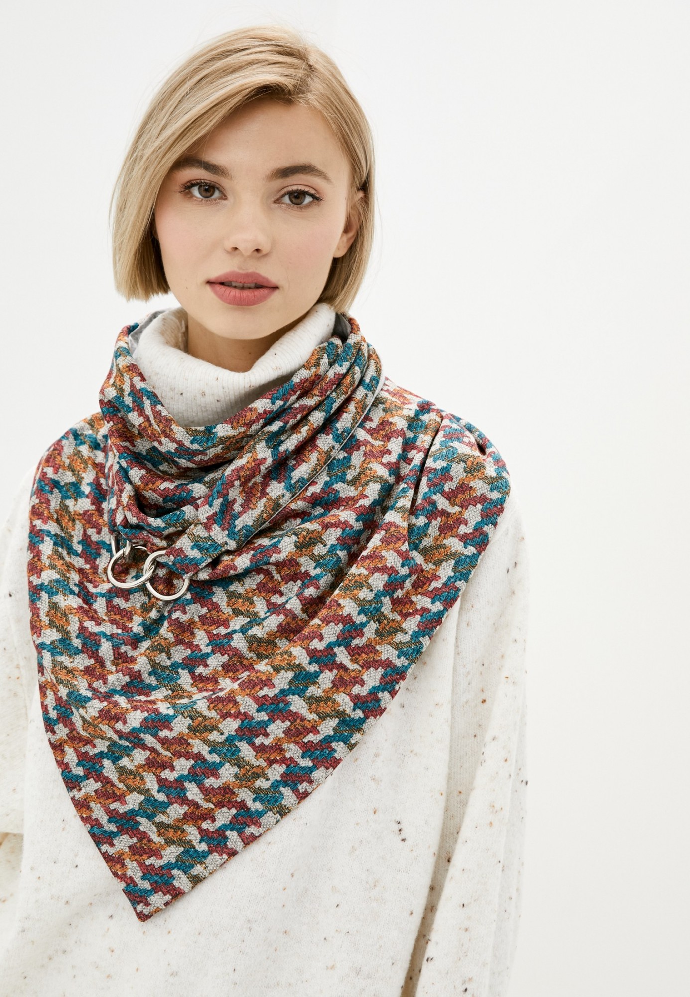 

Шарф "Эдинбург" большой трендовый от MyScarf теплый разноцветный женский с кольцами