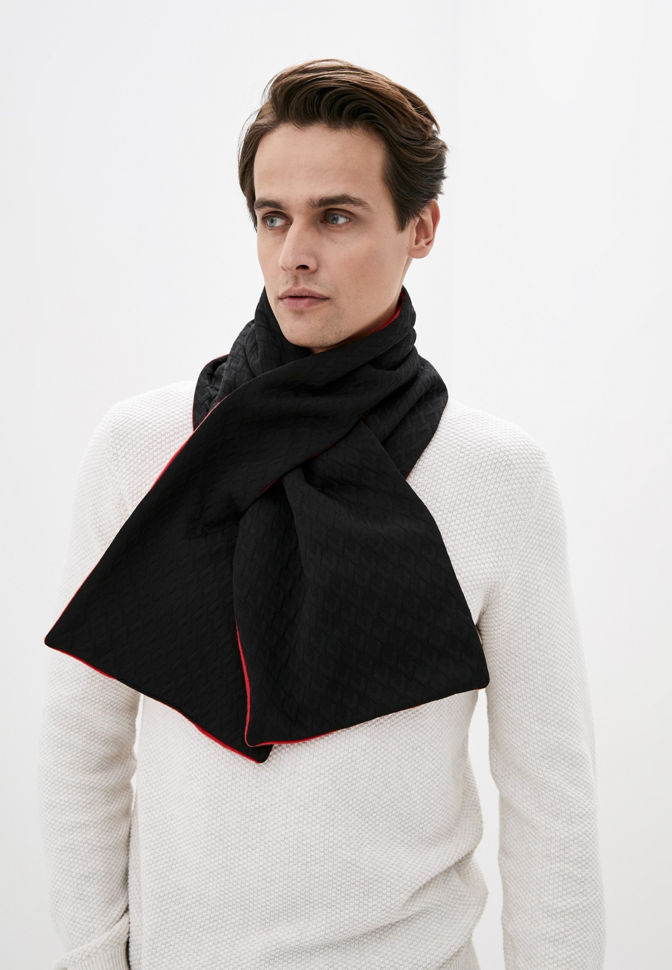 

Шарф "Нью-Йорк" большой трендовый от MyScarf теплый черно-красный мужской