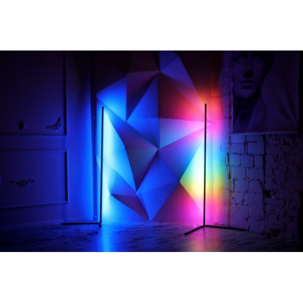 

Угловой LED торшер разноцветный RGB подсветкой высота 1.5 м изменение цвета сенсорным пультом