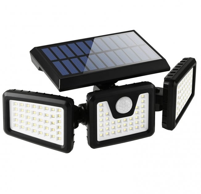 

Уличный светильник на три лампы на солнечной батарее Split Solar Wall Lamp с датчиком движения регулировка 270° FL-1725 Черный