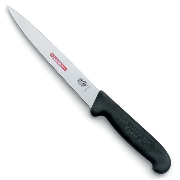 

Нож кухонный филейный Victorinox Fibrox 18 см Черный-Красный