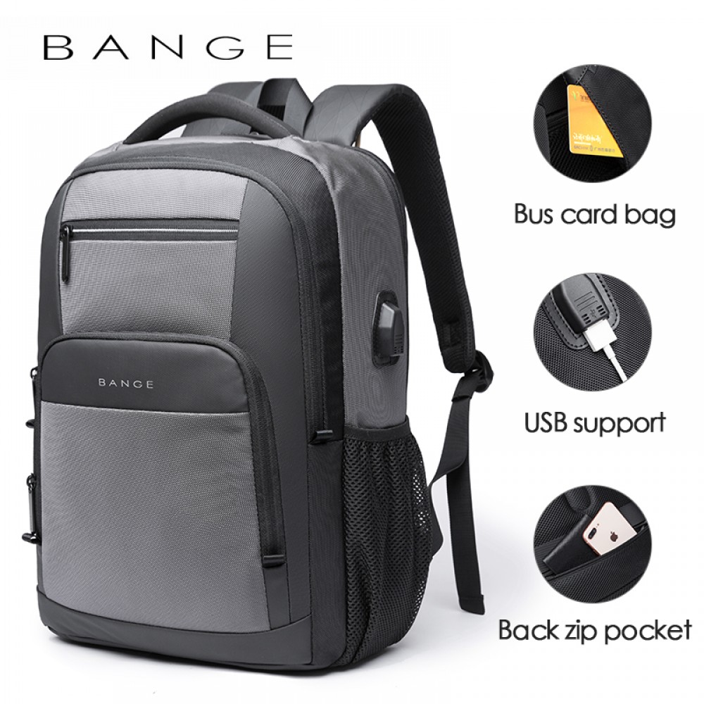 

Мужской рюкзак Bange (BGS1921 Gray) с USB Серый