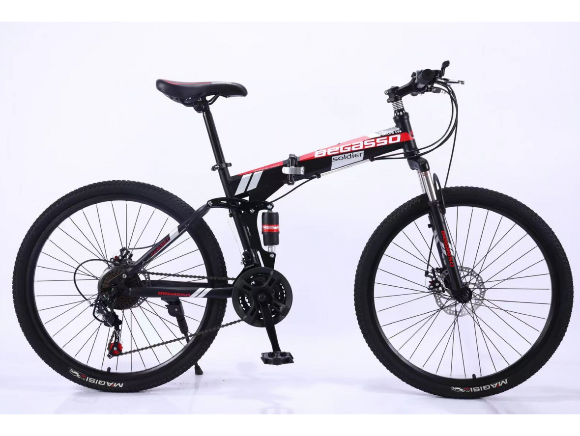 

Велосипед складной 26" BeGasso Soldier рама 17" черно-красный цвет на рост 155-185 см