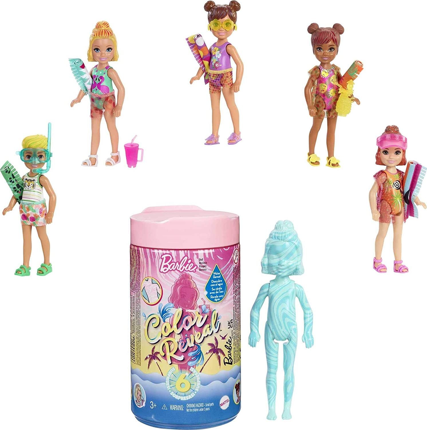 

Кукла-сюрприз Челси Barbie Chelsea Color Reveal Sand and Sun Яркое превращение "Песок и солнце" (GTT25)