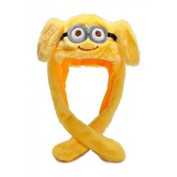 

Светящаяся шапка BIT Миньон toys soft toys with led M с двигающими ушками шапка с Led подсветкой желтая размер М