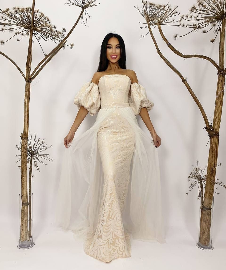 

Вечернее платье ANGEL FASHION DRESS АМАЛЬ-1  кремовый, Вечернее платье ANGEL FASHION DRESS АМАЛЬ-1 42 кремовый