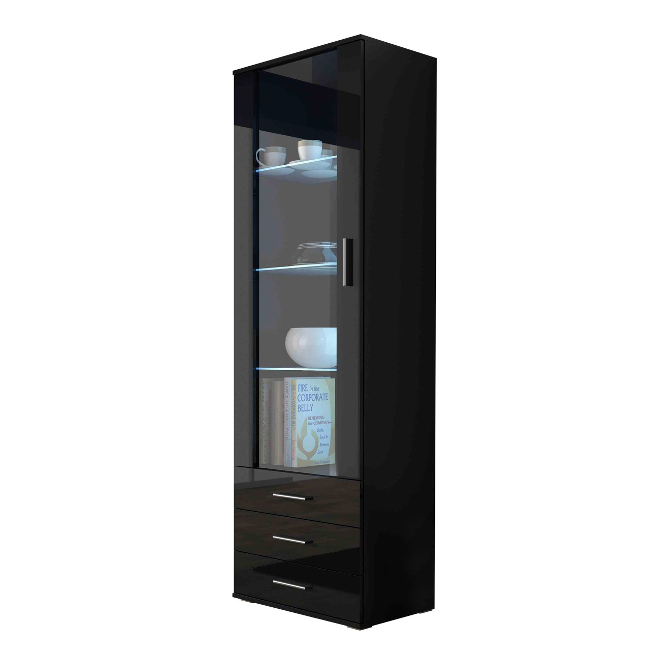 

Напольная витрина Soho 1 Cama Черный матовый + Черный глянец