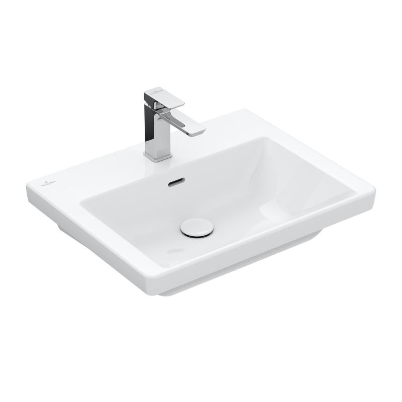 

Умывальник на тумбу 60см VILLEROY & BOCH SUBWAY 3.0 4А706001 белый (83801)