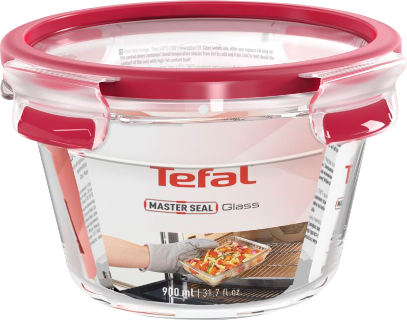 

Универсальный круглый контейнер Tefal MasterSeal Glass с крышкой стекло 900 мл