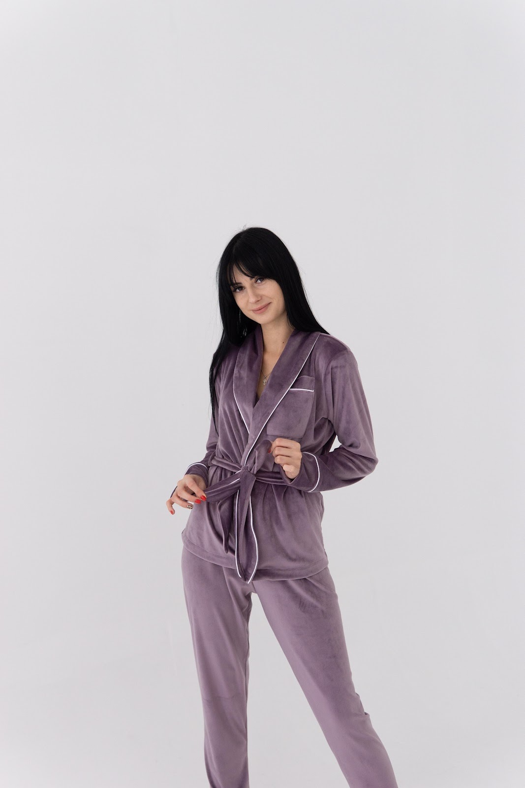

Жіночий костюм Шаль велюр XS-XXL ліловий 004/21 (M (46-48))