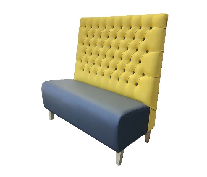 

Диван для кафе, ресторанів, салонів краси Pera Capitone Lux Yellow MebliPoint 120 cm