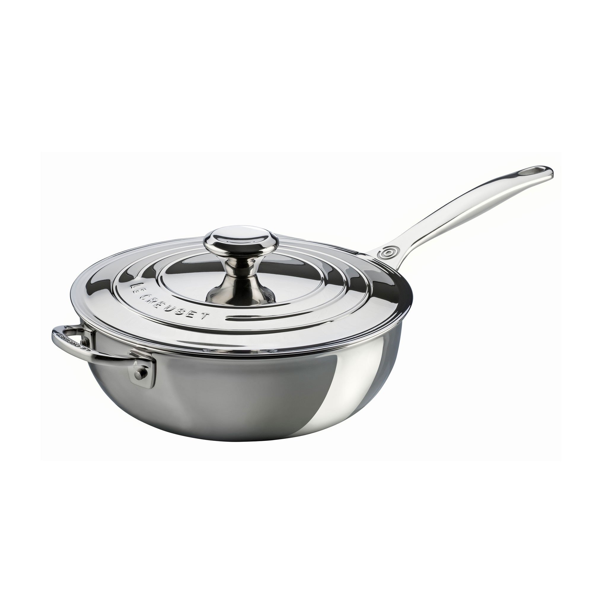 

Сковорода-сотейник Le Creuset Chef с ручкой и крышкой из нержавеющей стали с антипригарным покрытием 3,3 л 24 см Серебристая