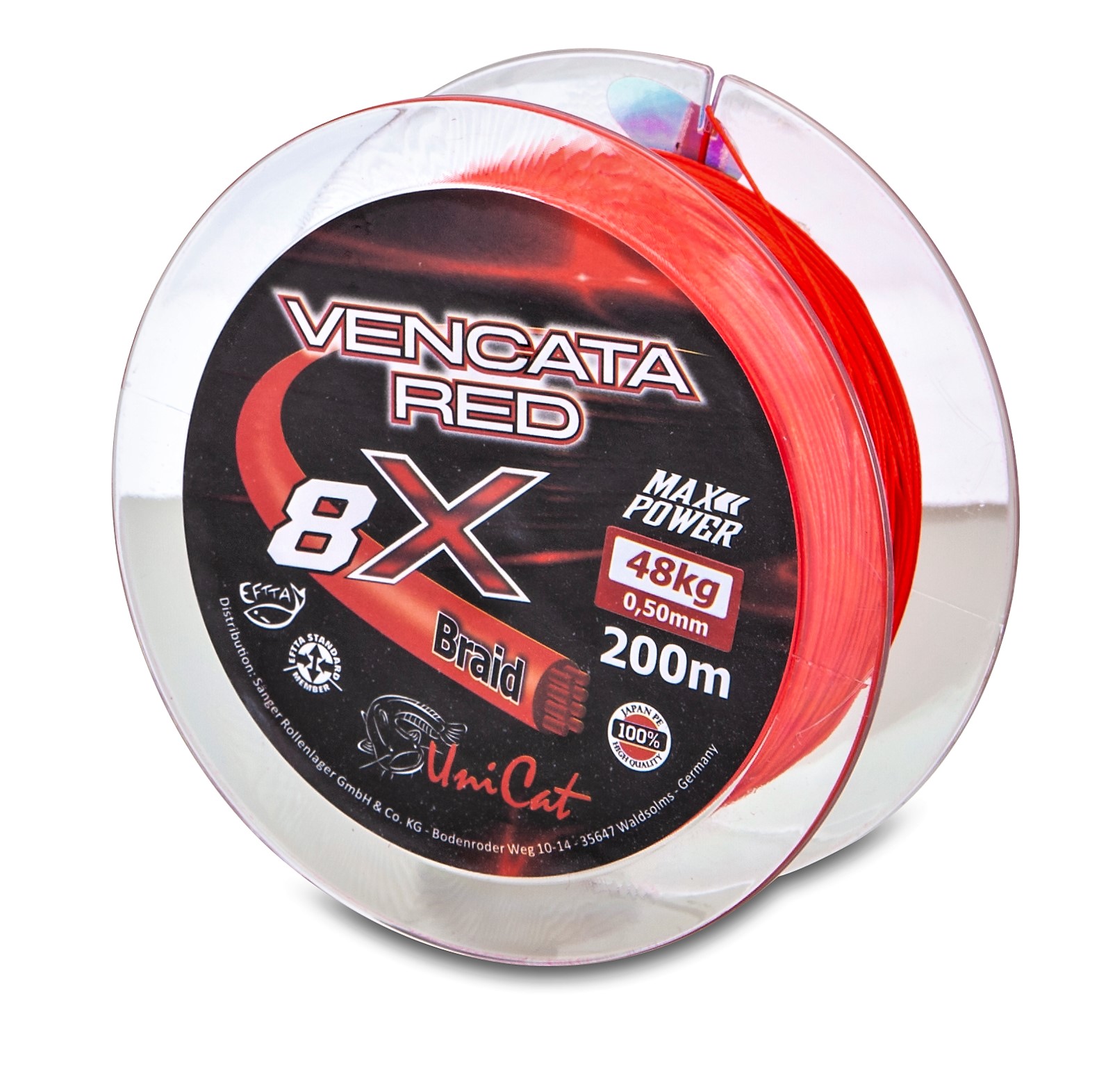 

Плетений шнур UNI CAT 8 X Vencata Red 0.50mm 48kg 200m(1601250)