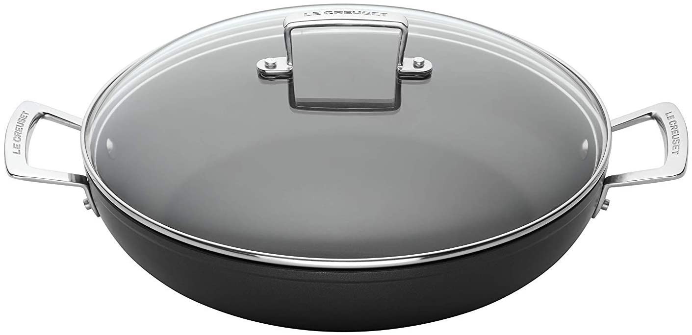 

Сковорода Le Creuset алюминиевая с антипригарным покрытием низкая с толстым дном 2,3 л 24 см Черная