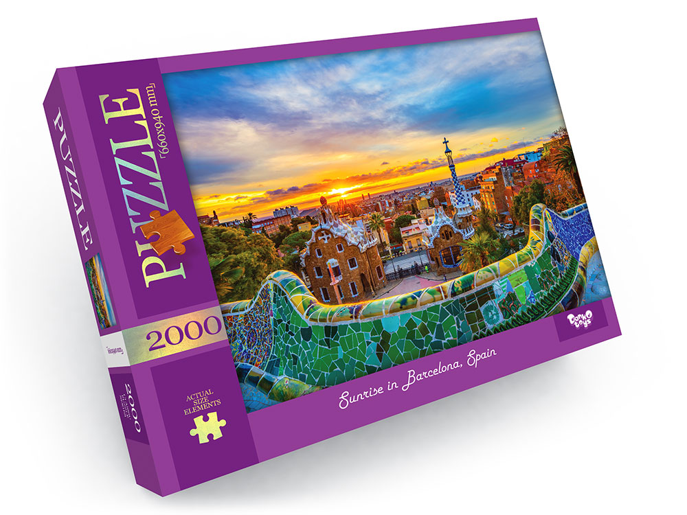 

Пазли 2000 ел. с.1 №2 "Восход солнца в Барселоне, Испания"