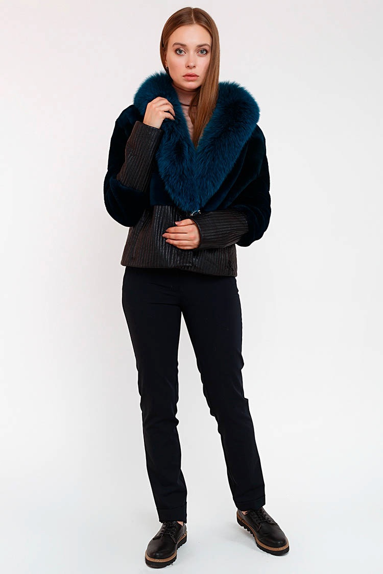 

Шуба Vera pelle Y-99/1  Синяя 1660005, Шуба Vera pelle Y-99/1 XL Синяя 1660005