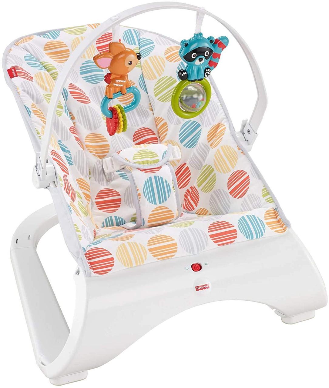 

Фишер Прайс Кресло качалка с вибрацией шезлонг Комфорт Fisher-Price Comfort Curve Bouncer
