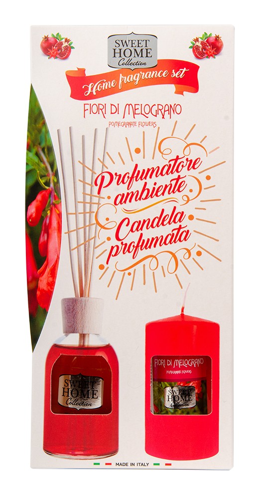 

Набор подарочный Sweet Home ароматизатор для дома POMEGRANАTE FLOWERS 100 мл + свеча 135 г